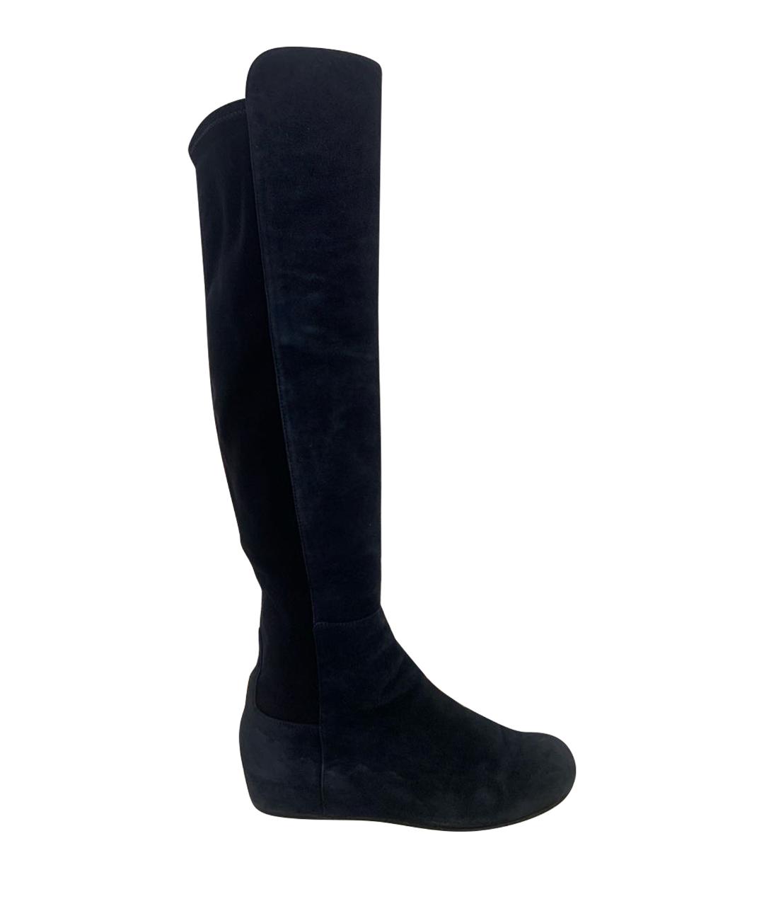 STUART WEITZMAN Темно-синие замшевые сапоги, фото 1