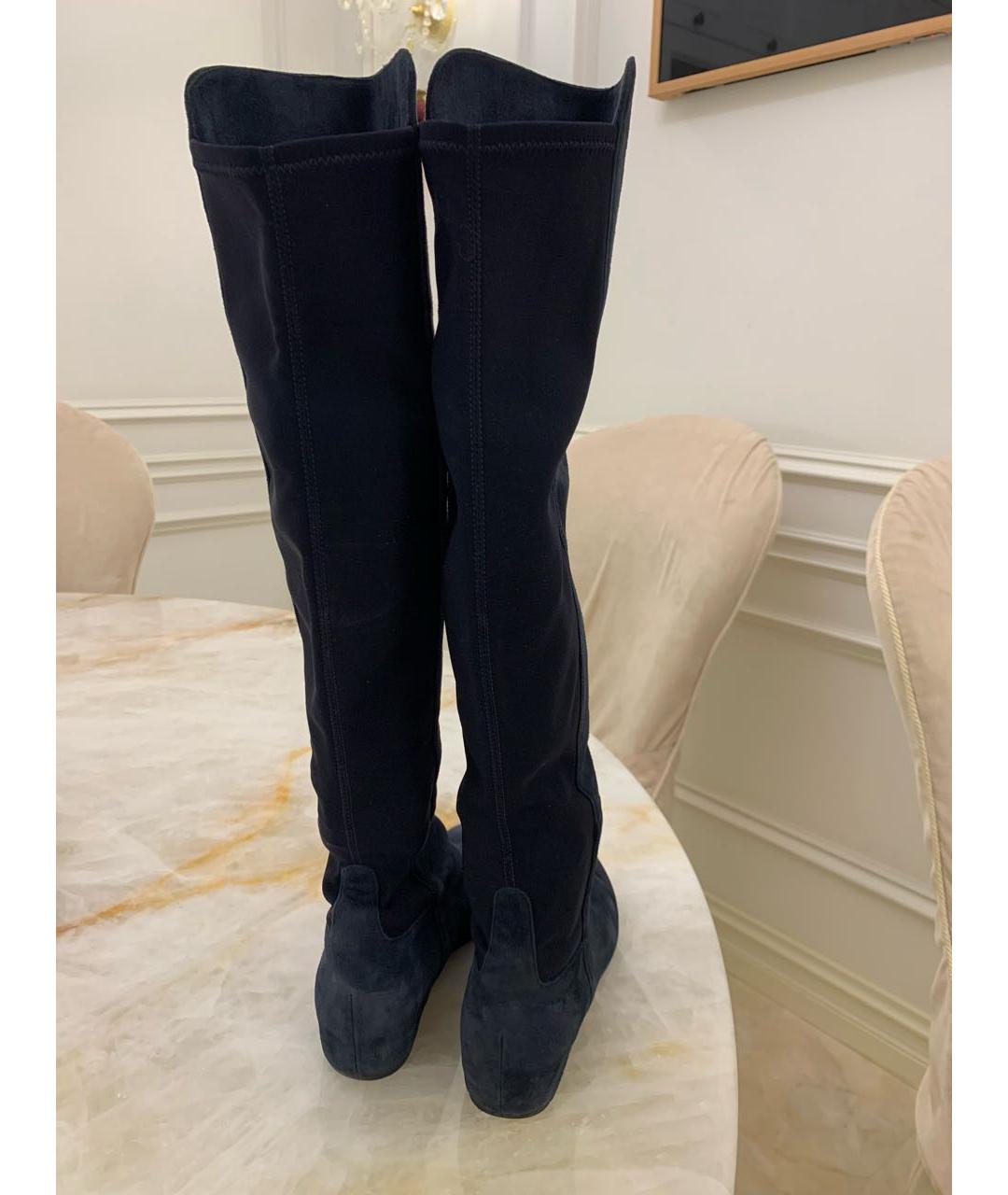 STUART WEITZMAN Темно-синие замшевые сапоги, фото 5
