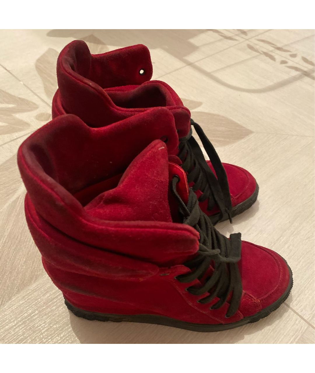 CASADEI Красные замшевые кроссовки, фото 4