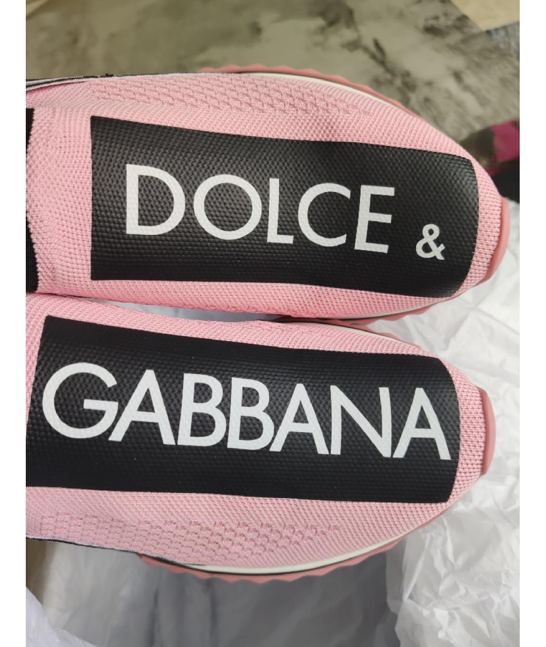 DOLCE&GABBANA Розовые текстильные кроссовки, фото 7