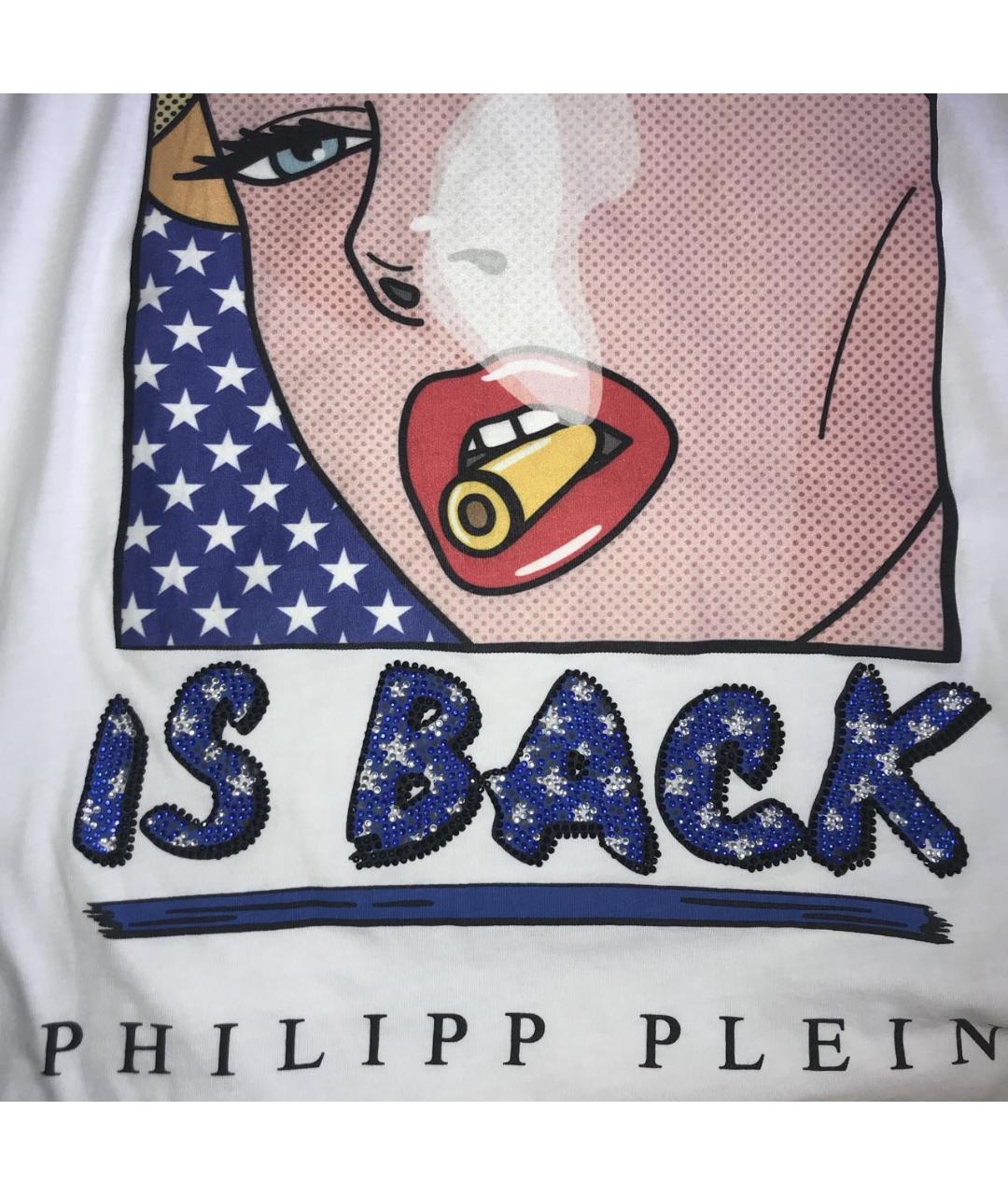 PHILIPP PLEIN Белая хлопковая футболка, фото 4