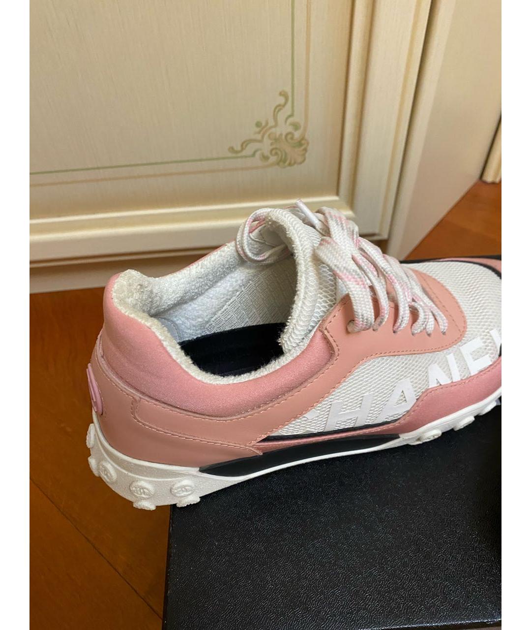 CHANEL PRE-OWNED Розовые неопреновые кроссовки, фото 2