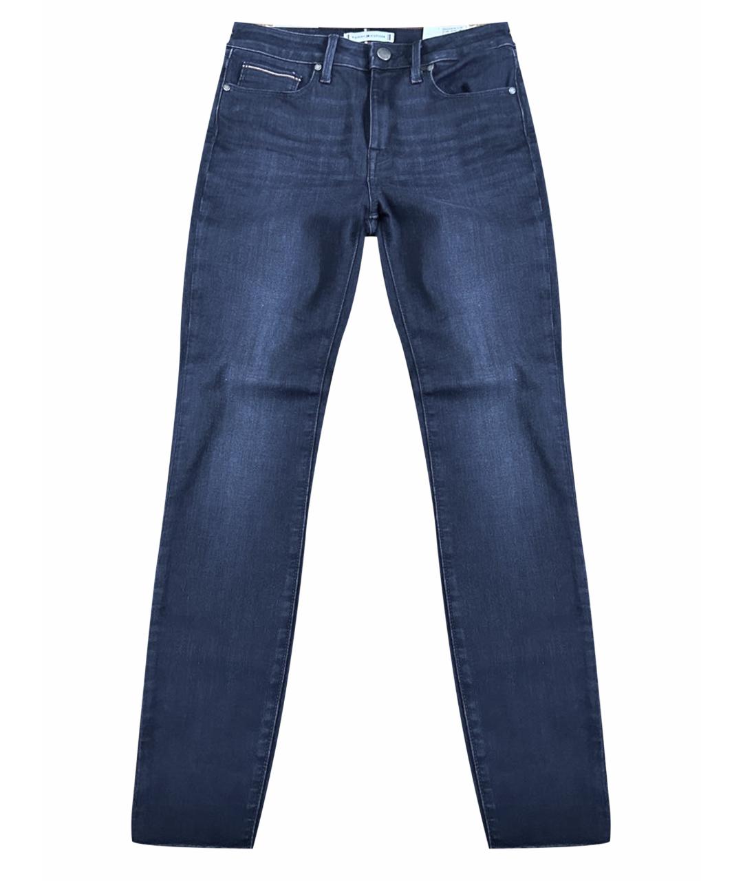 TOMMY HILFIGER Темно-синие хлопко-полиэстеровые джинсы слим, фото 1