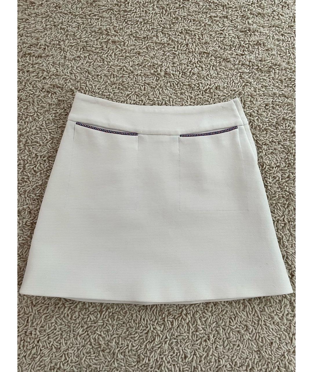 Claudie Pierlot Белая вискозная юбка мини, фото 5