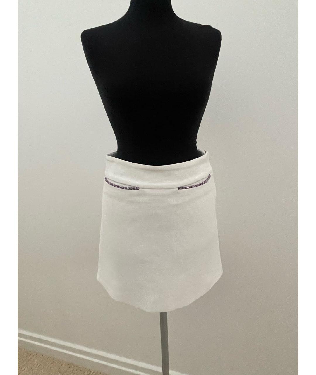 Claudie Pierlot Белая вискозная юбка мини, фото 9