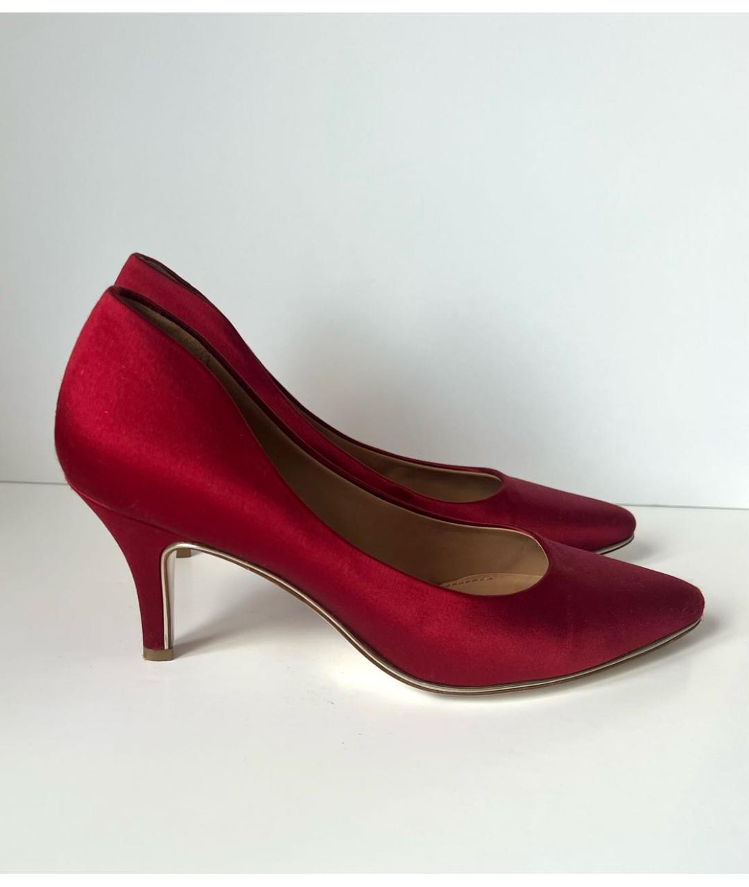 SALVATORE FERRAGAMO Красные текстильные туфли, фото 4