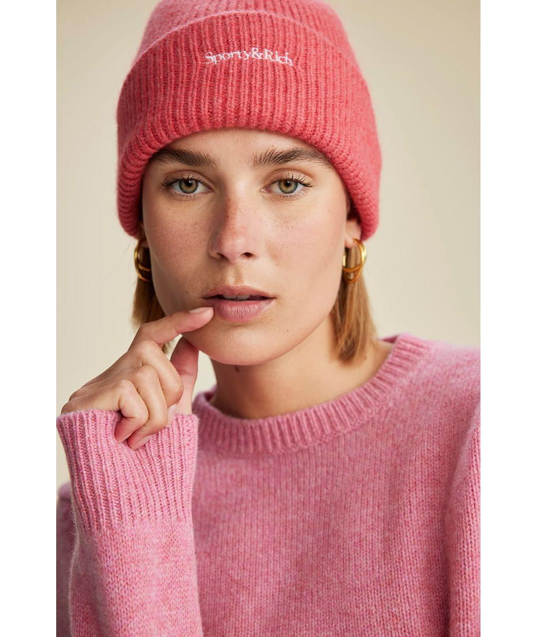 SPORTY AND RICH Розовый шерстяной джемпер / свитер, фото 6