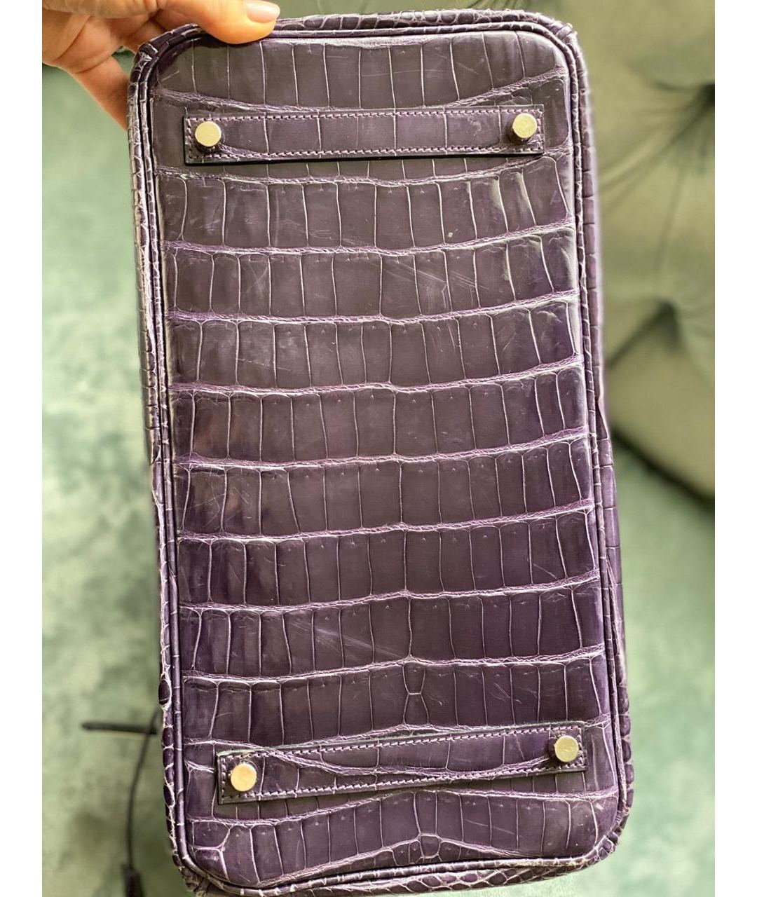 HERMES PRE-OWNED Фиолетовая сумка тоут из экзотической кожи, фото 3