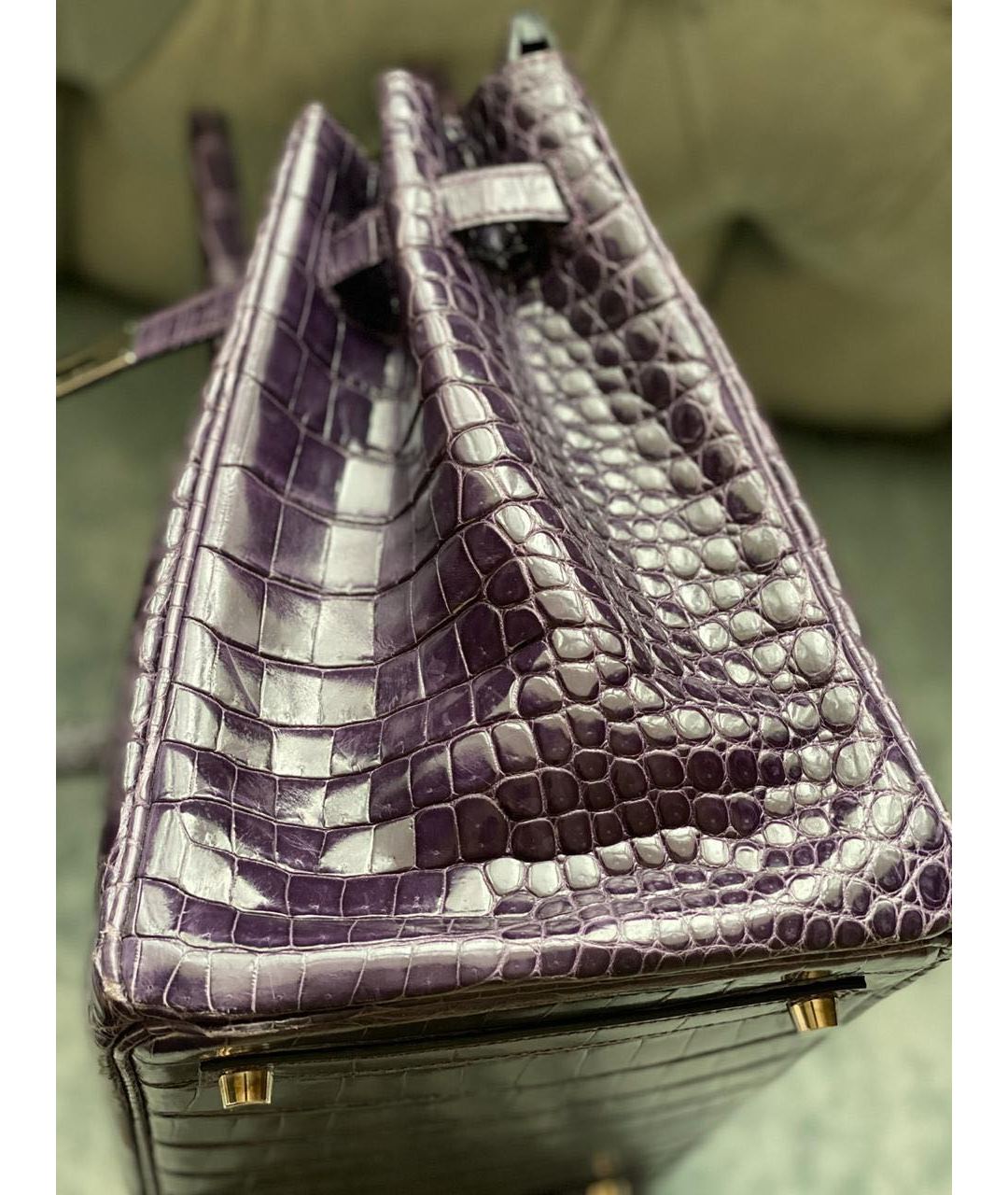 HERMES PRE-OWNED Фиолетовая сумка тоут из экзотической кожи, фото 2