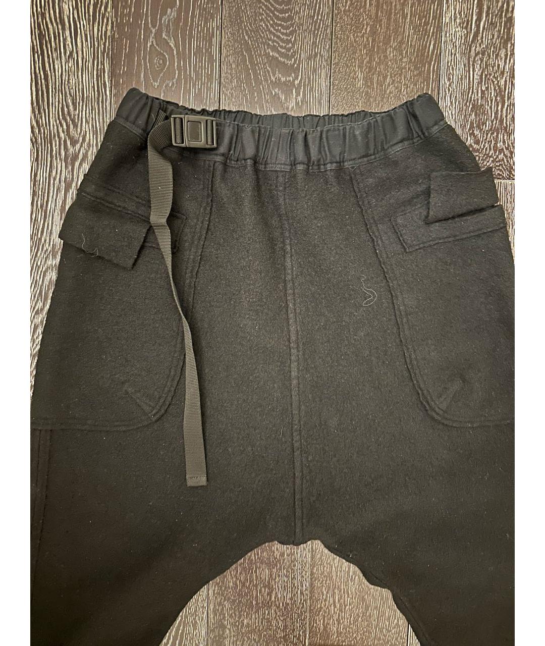 THE VIRIDI-ANNE Черные шерстяные повседневные брюки, фото 3