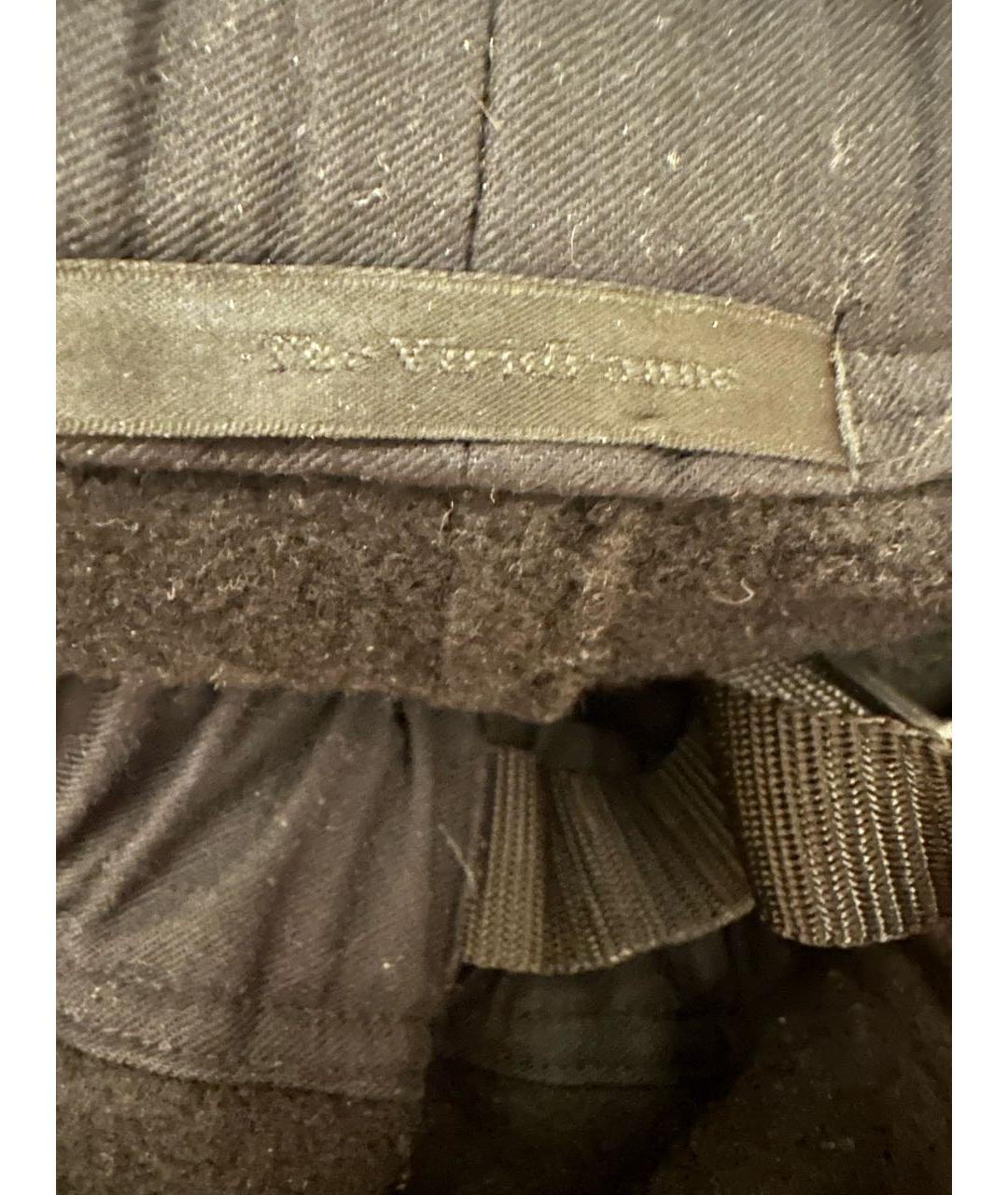 THE VIRIDI-ANNE Черные шерстяные повседневные брюки, фото 4