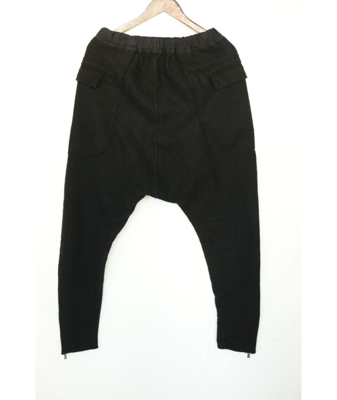 THE VIRIDI-ANNE Черные шерстяные повседневные брюки, фото 2
