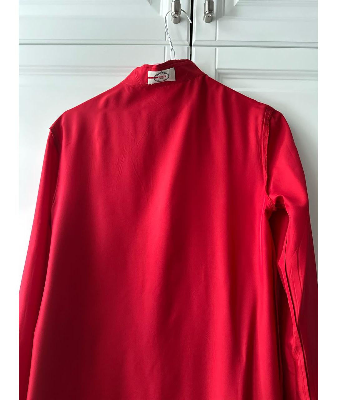 PRADA Красное шелковое коктейльное платье, фото 3