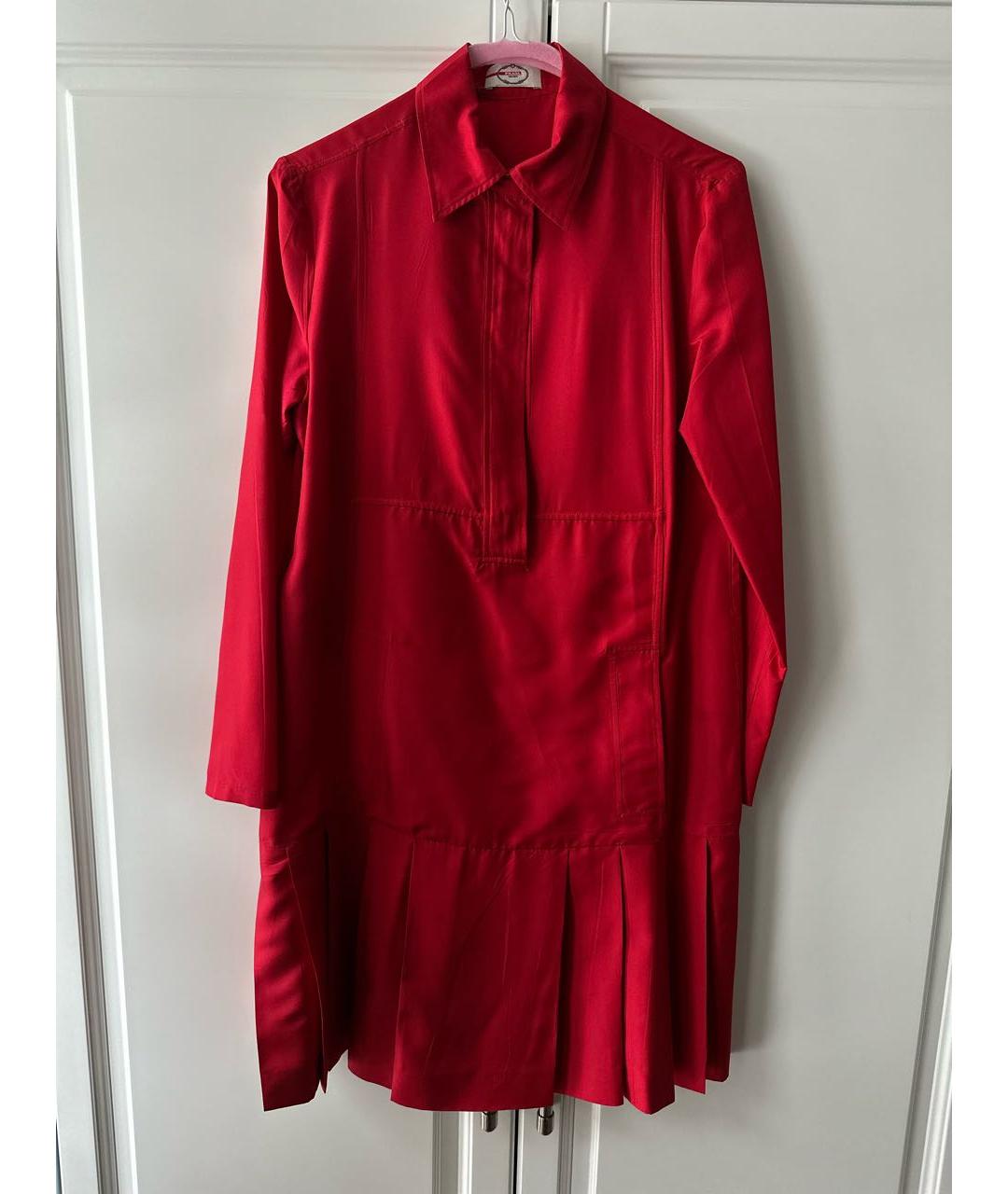 PRADA Красное шелковое коктейльное платье, фото 9