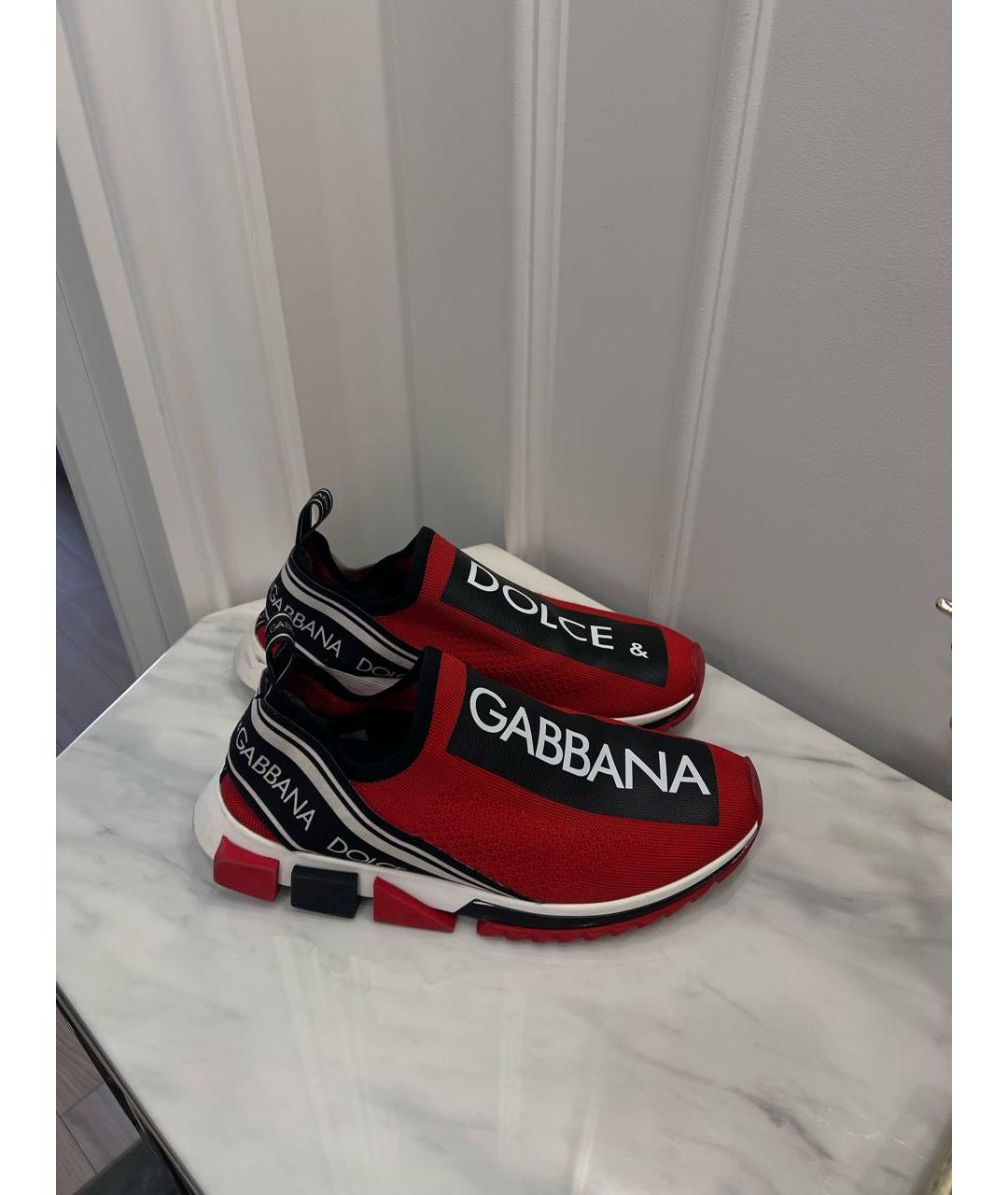 DOLCE&GABBANA Красные низкие кроссовки / кеды, фото 2