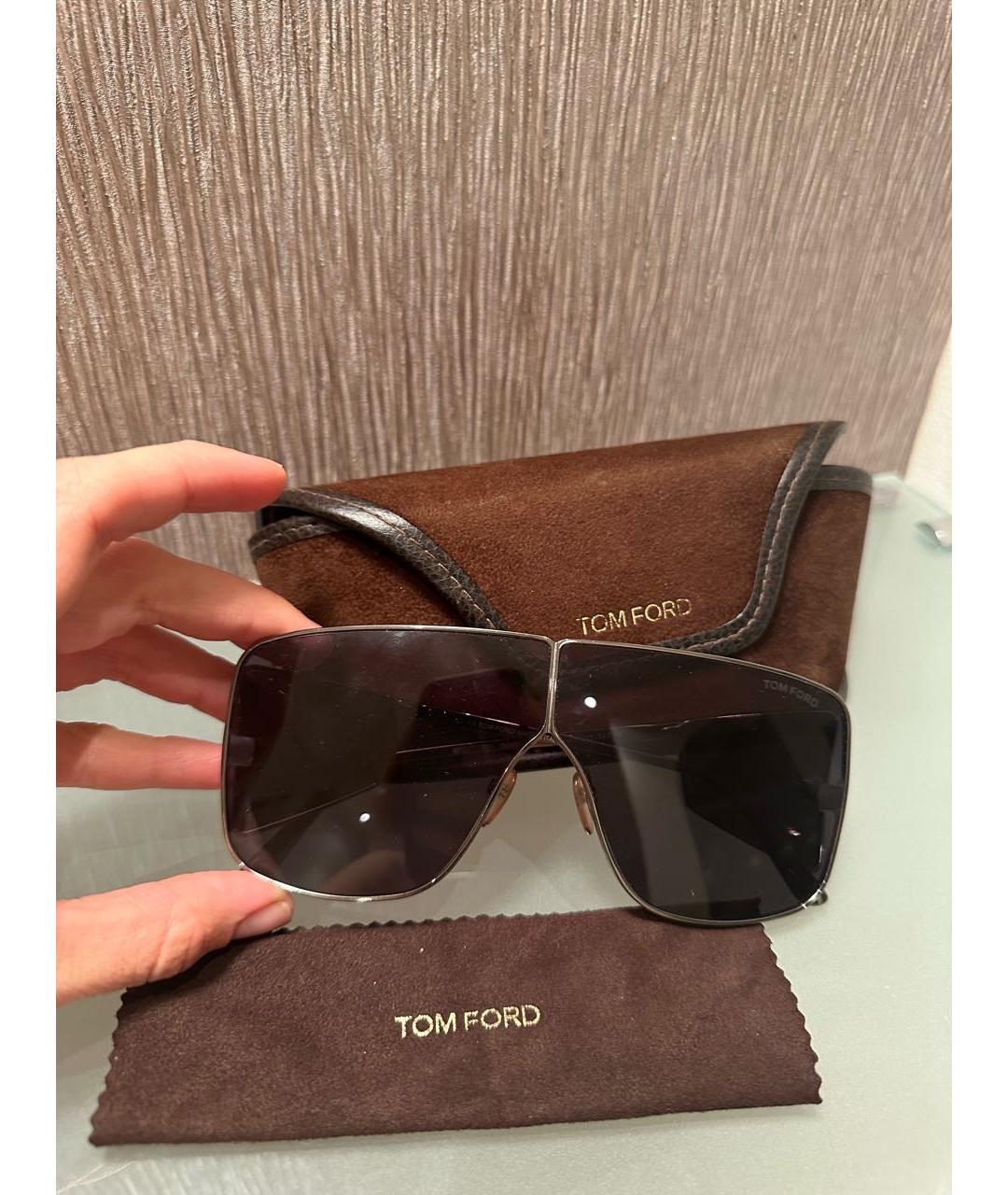 TOM FORD Черные металлические солнцезащитные очки, фото 4