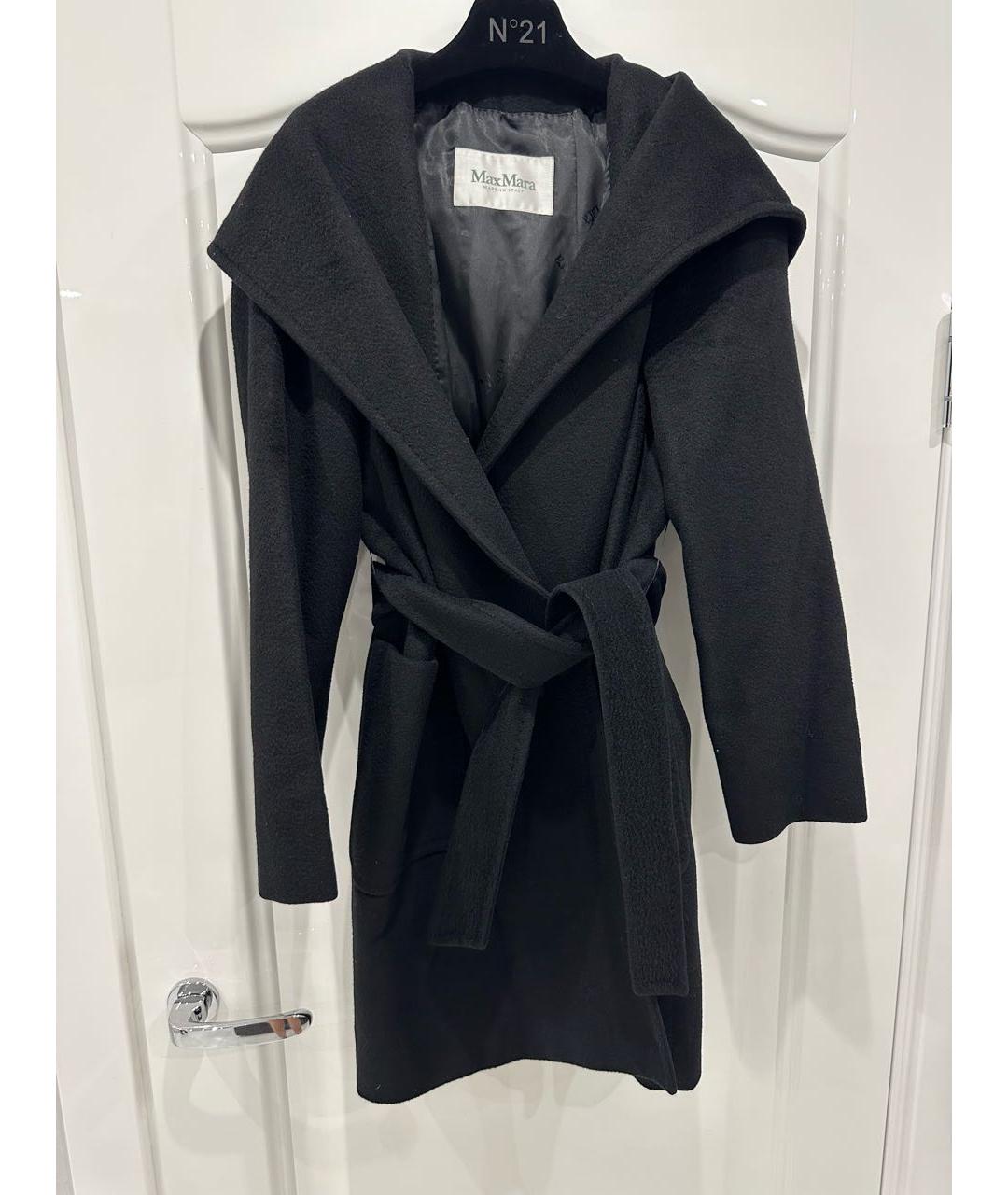 MAX MARA Черное велюровое пальто, фото 3