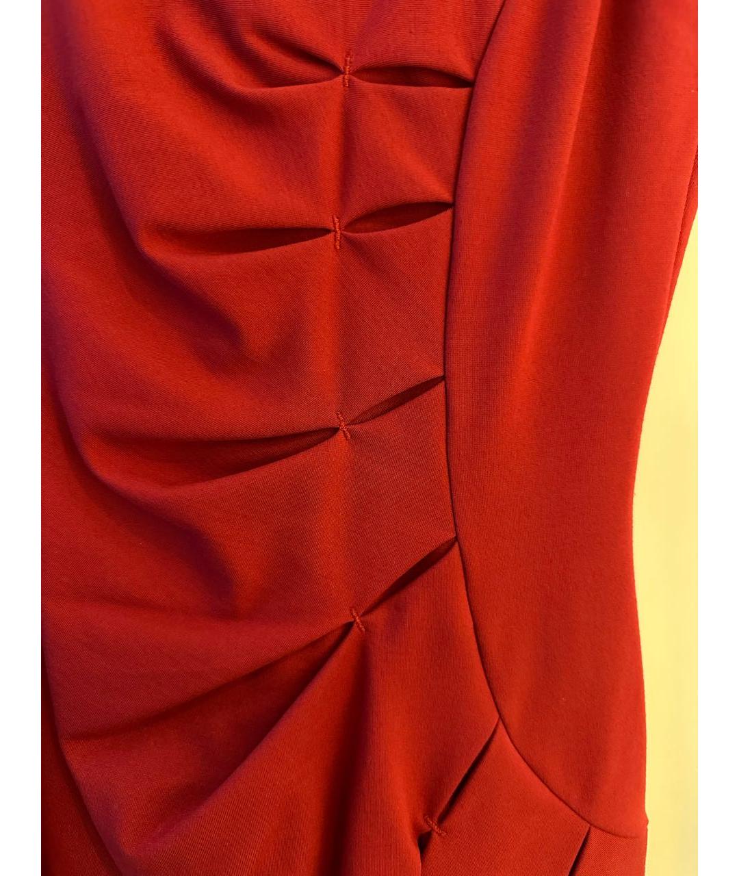 EMPORIO ARMANI Красное вискозное коктейльное платье, фото 4