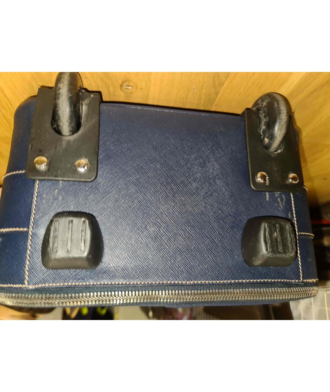 PRADA Темно-синий кожаный чемодан, фото 8