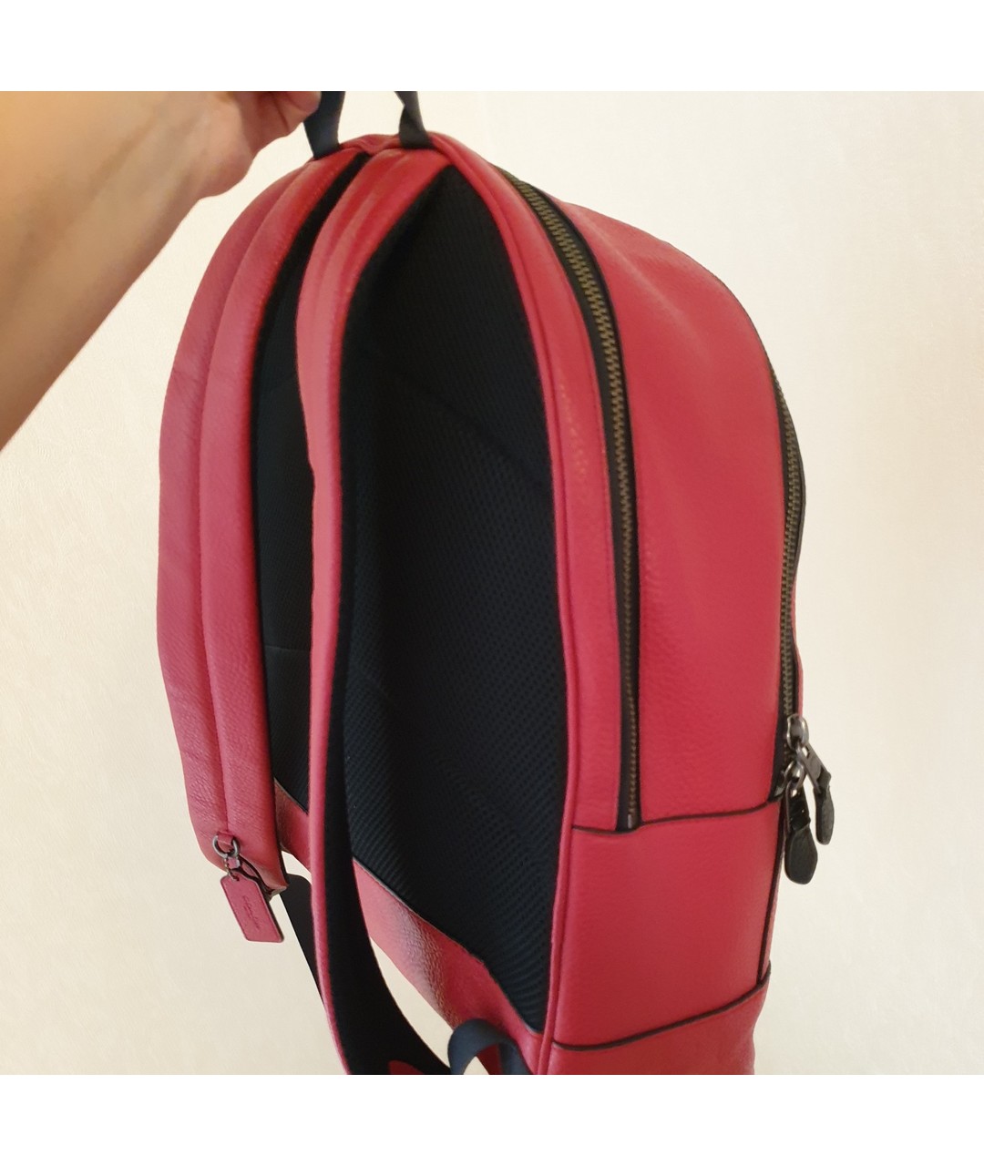 COACH Красный кожаный рюкзак, фото 9