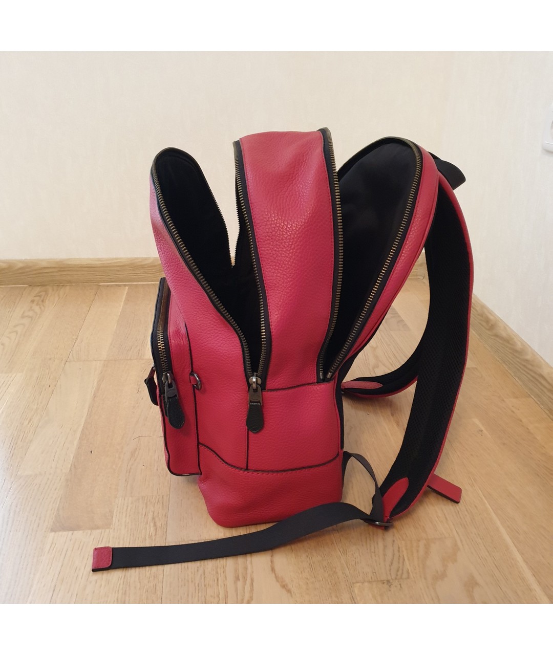 COACH Красный кожаный рюкзак, фото 8