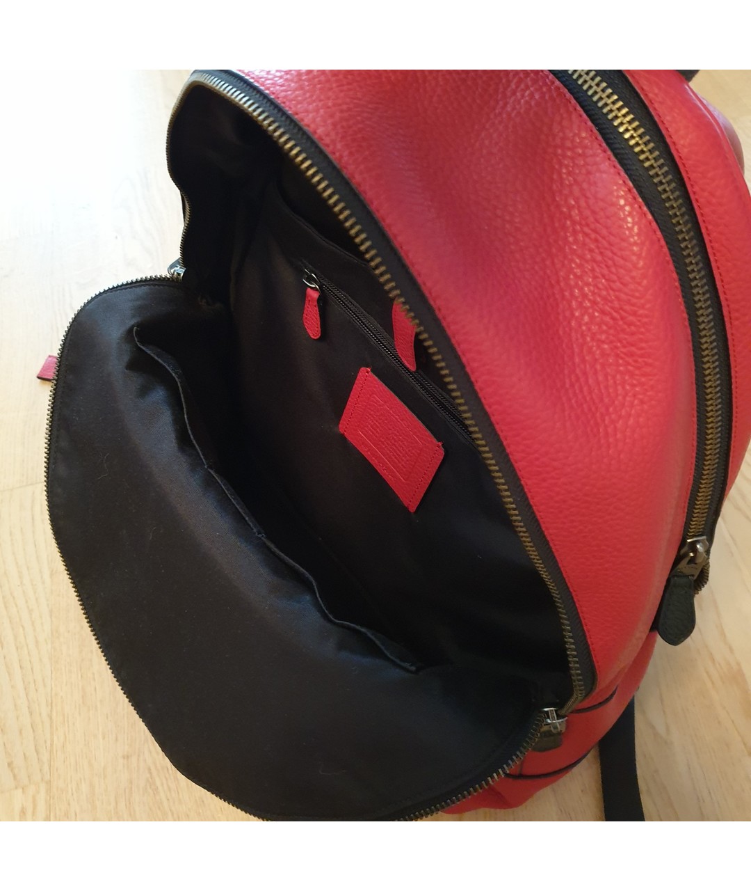 COACH Красный кожаный рюкзак, фото 4