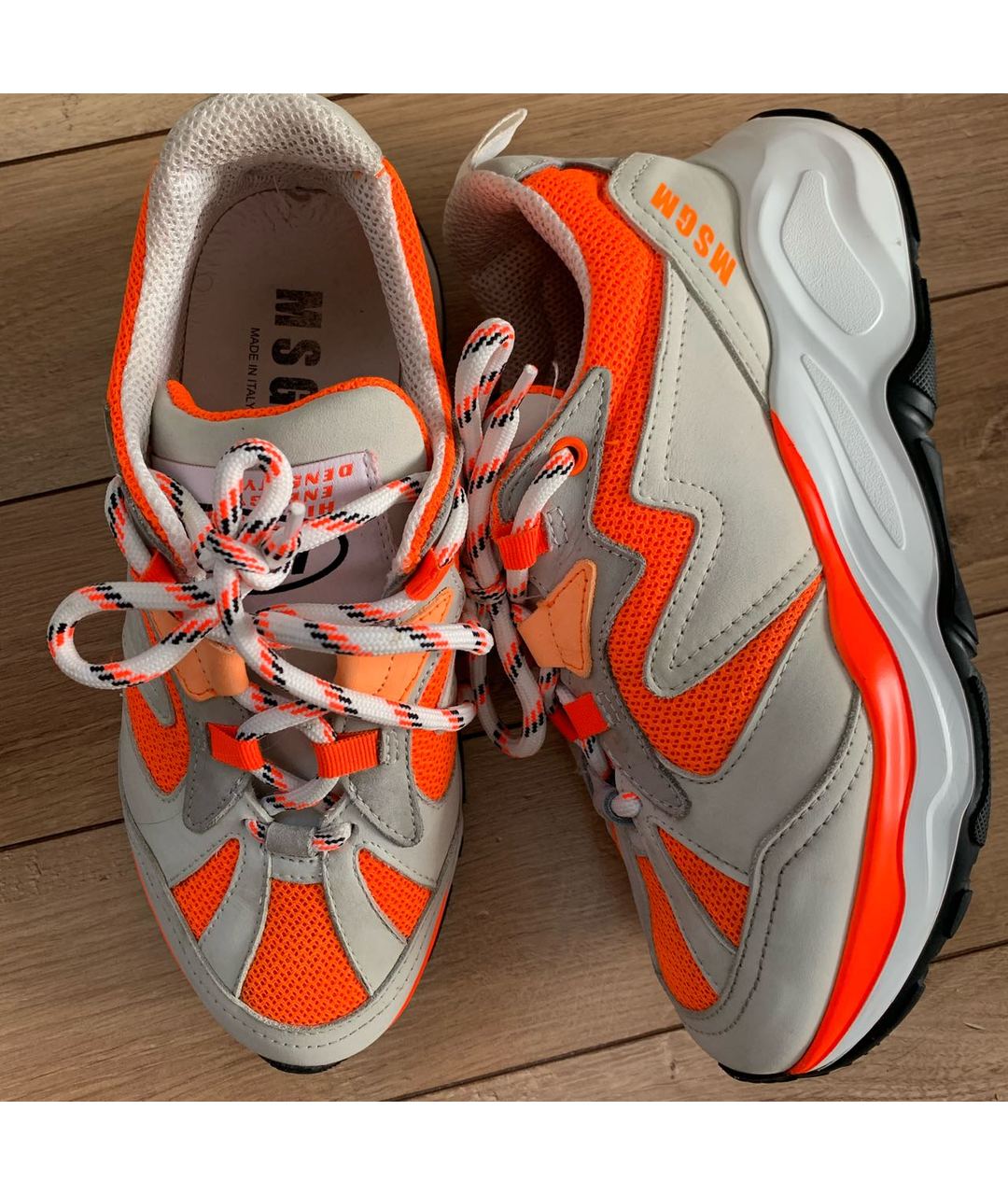 MSGM Оранжевое нубуковые кроссовки, фото 8