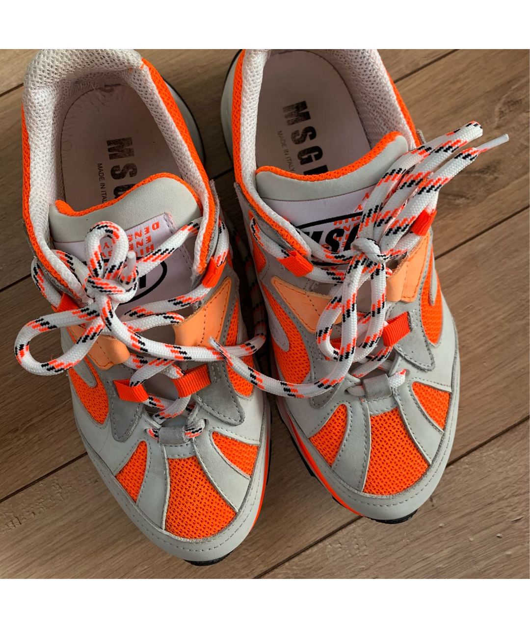 MSGM Оранжевое нубуковые кроссовки, фото 5