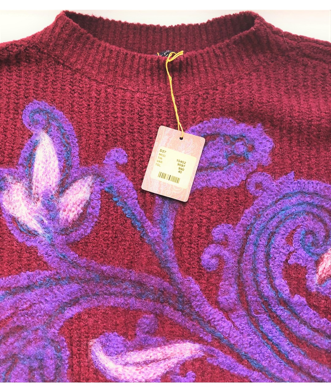 ETRO Бордовый шерстяной джемпер / свитер, фото 5