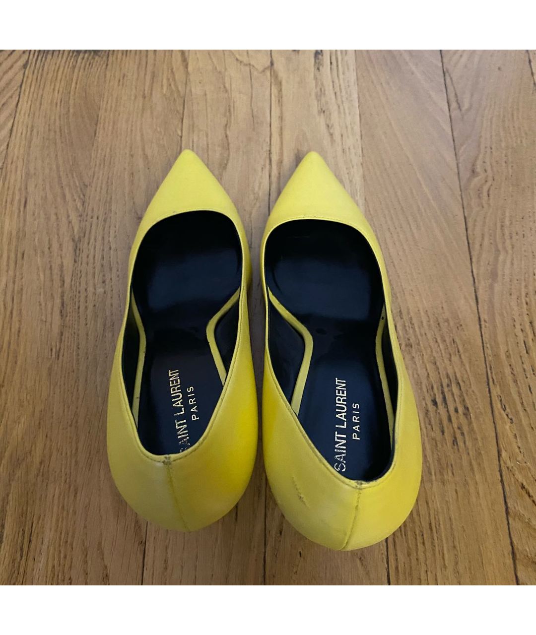 SAINT LAURENT Желтые кожаные туфли, фото 3