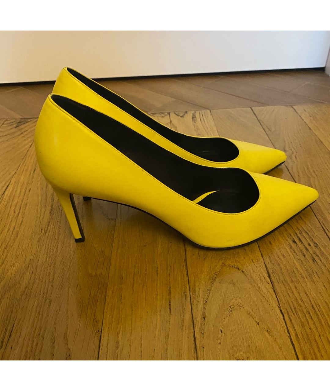 SAINT LAURENT Желтые кожаные туфли, фото 5