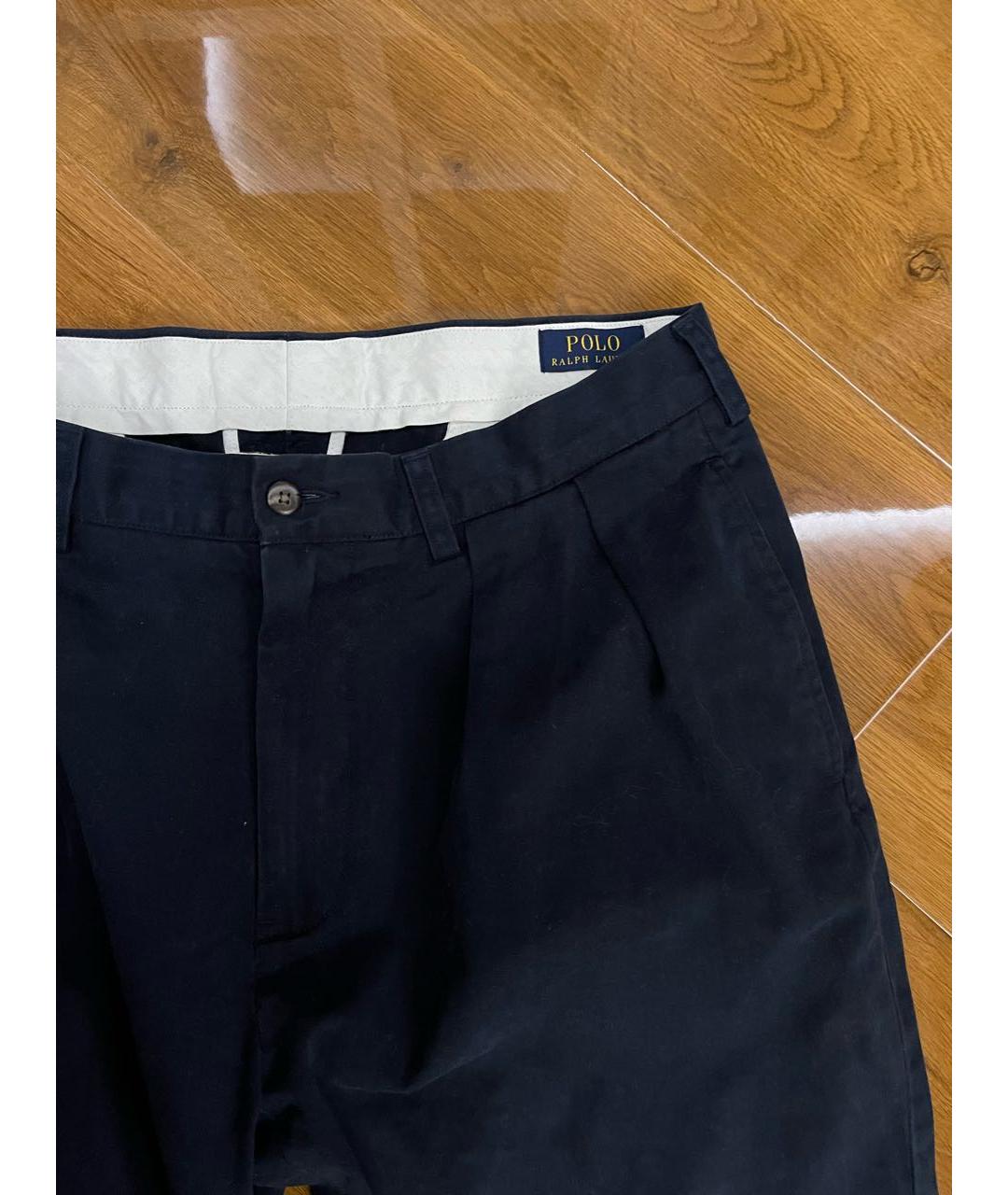 POLO RALPH LAUREN Темно-синие хлопковые классические брюки, фото 2