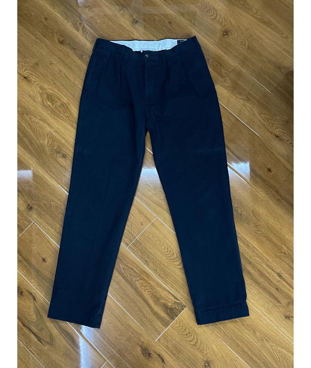 POLO RALPH LAUREN Темно-синие хлопковые классические брюки, фото 7