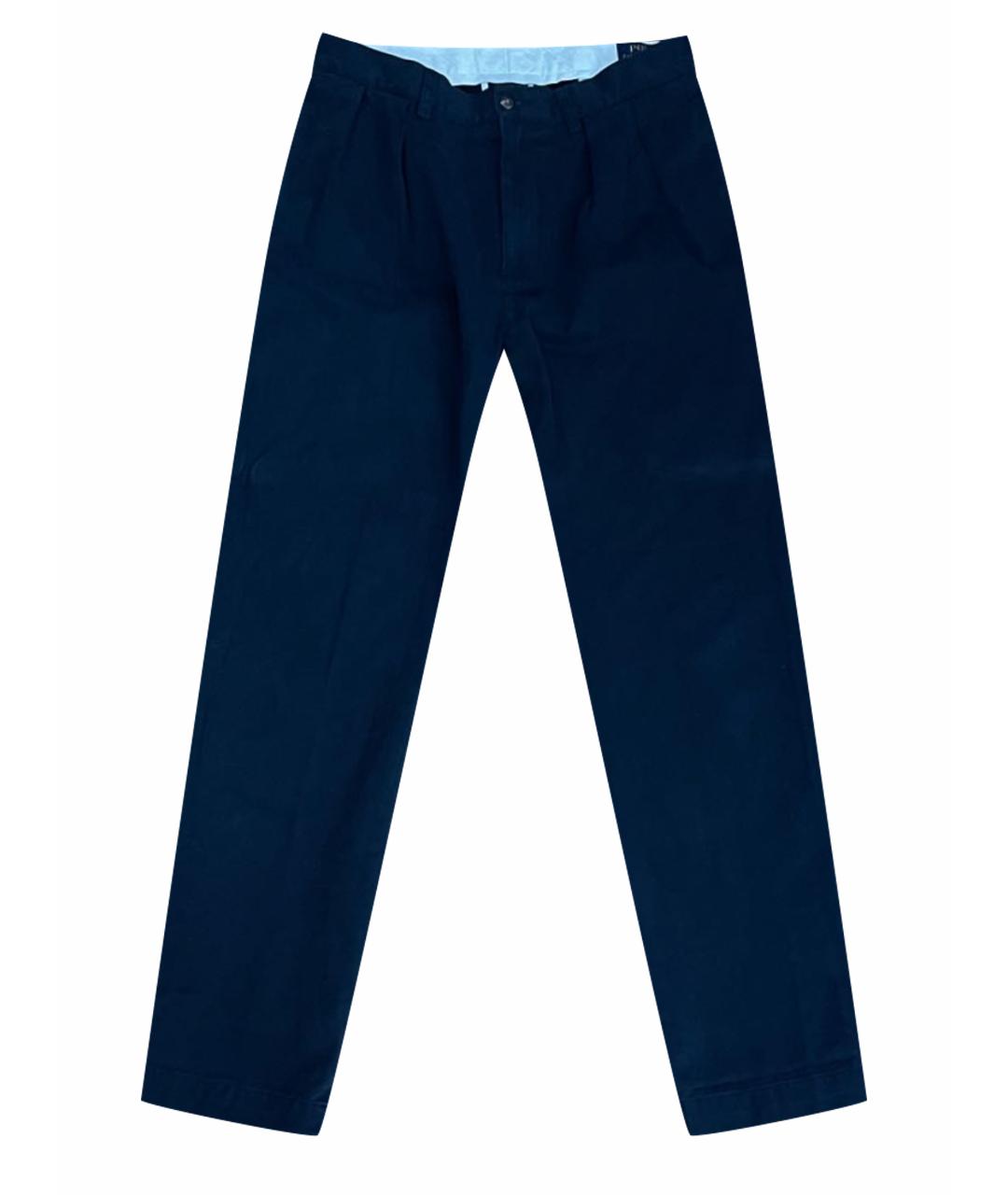 POLO RALPH LAUREN Темно-синие хлопковые классические брюки, фото 1