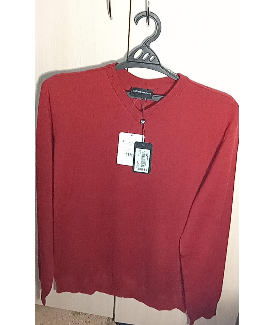 EMPORIO ARMANI Красный шерстяной джемпер / свитер, фото 2