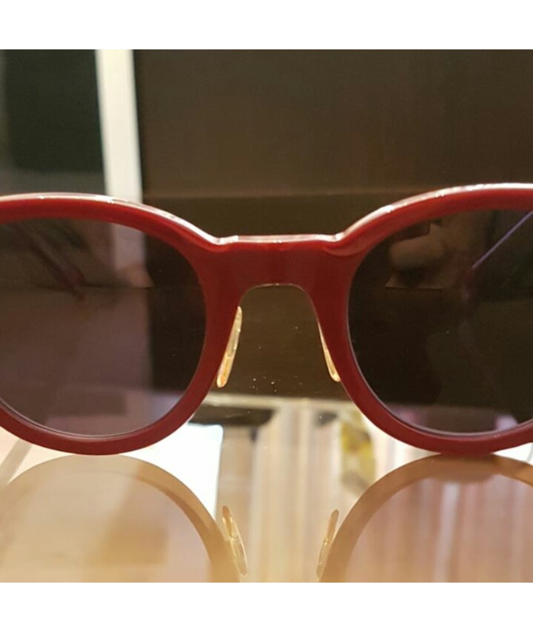 CELINE PRE-OWNED Красные пластиковые солнцезащитные очки, фото 4