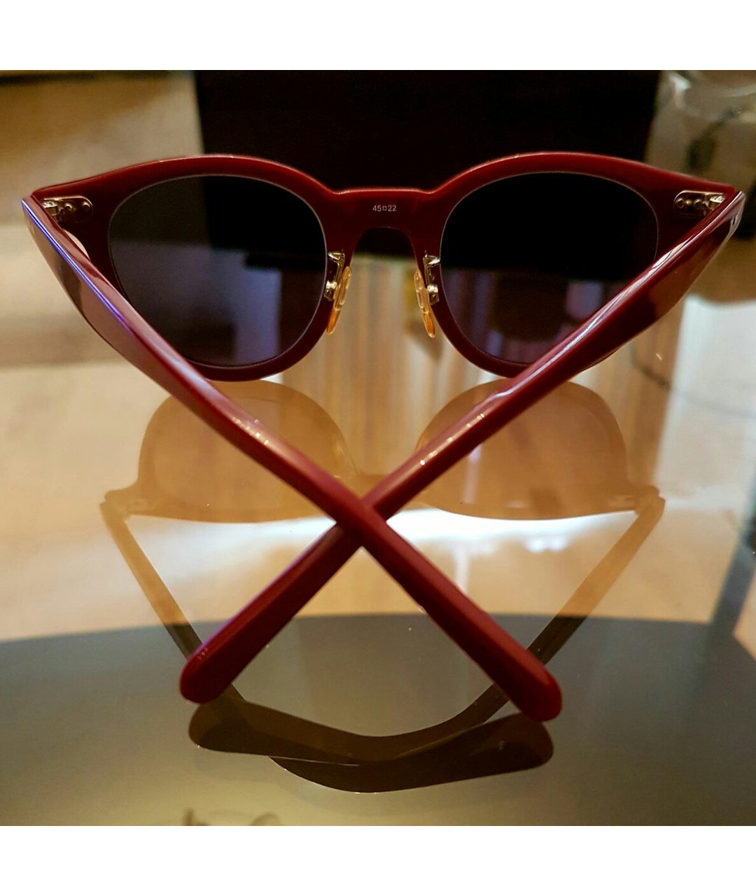 CELINE PRE-OWNED Красные пластиковые солнцезащитные очки, фото 6