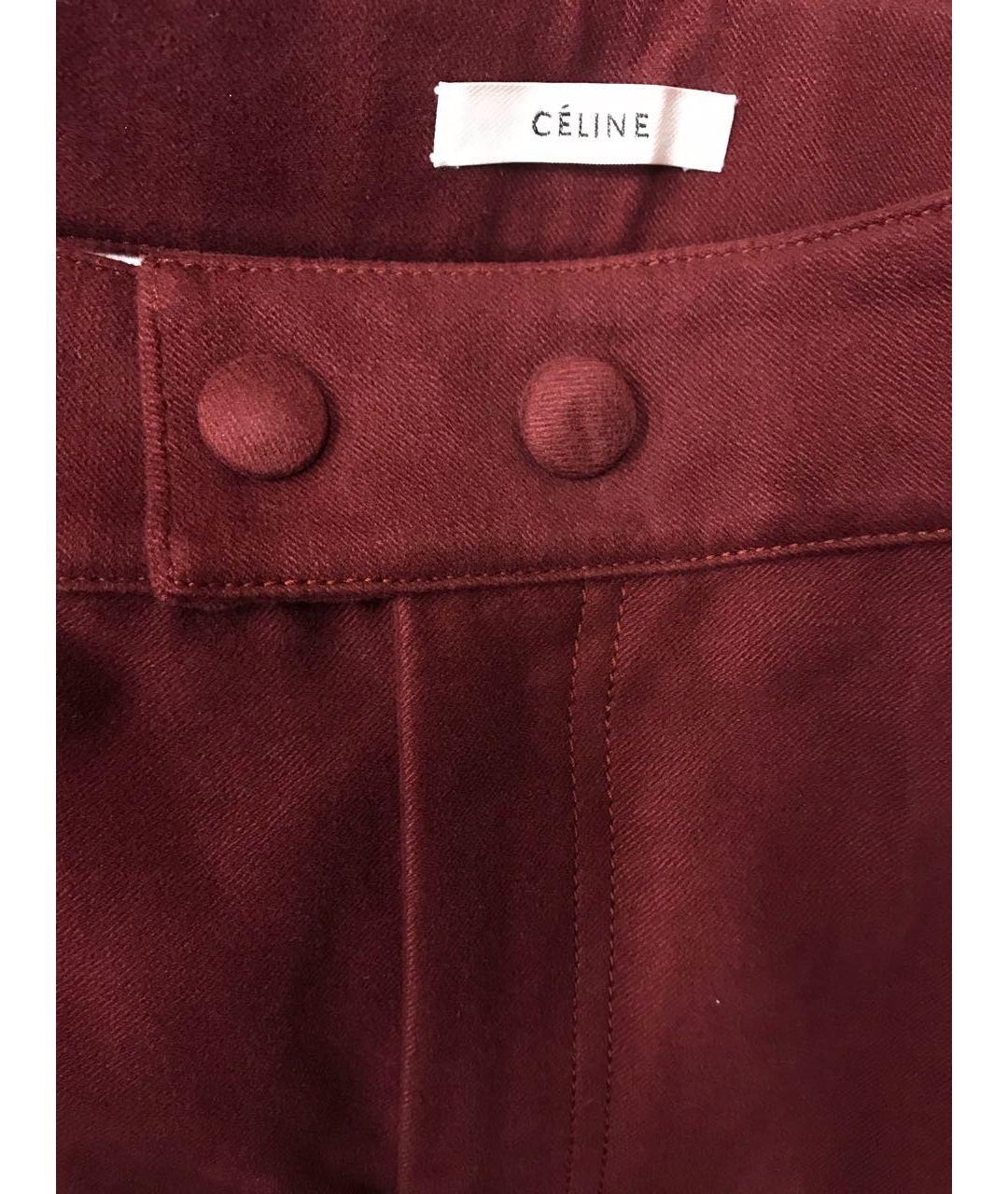 CELINE PRE-OWNED Бордовые прямые брюки, фото 4