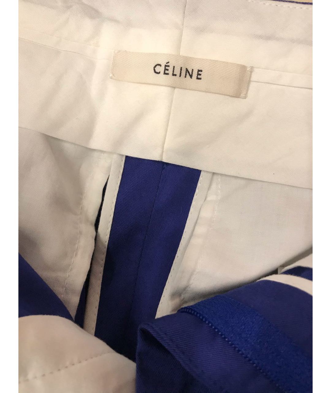 CELINE PRE-OWNED Синие прямые брюки, фото 7