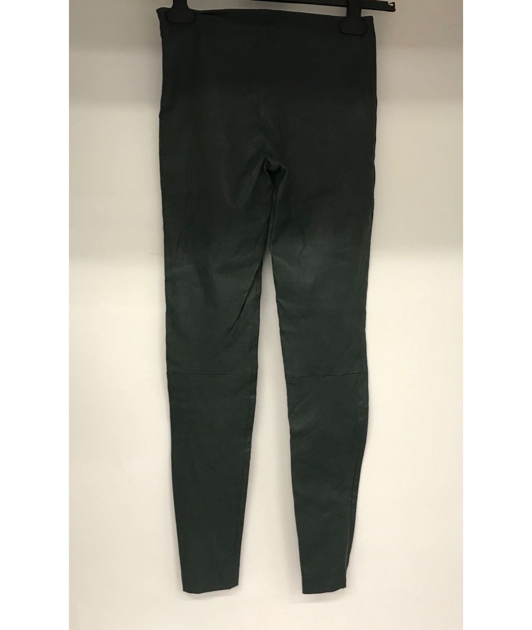 THE ROW Зеленые кожаные брюки узкие, фото 2