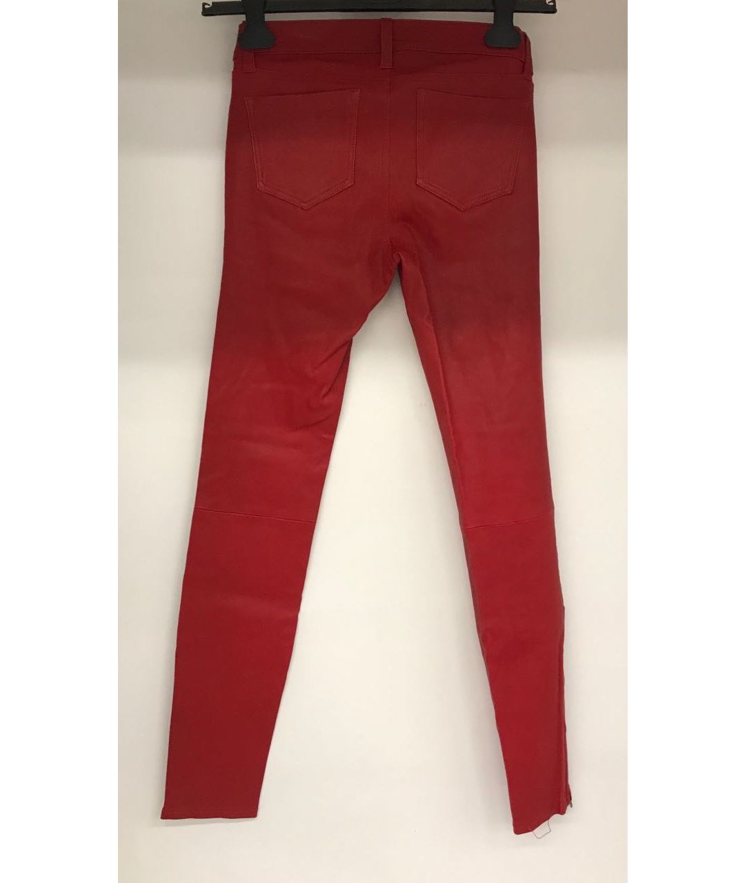 JBRAND Красные кожаные брюки узкие, фото 2