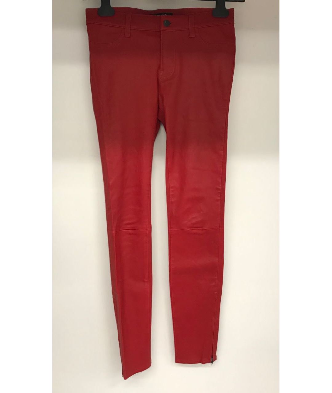 JBRAND Красные кожаные брюки узкие, фото 9