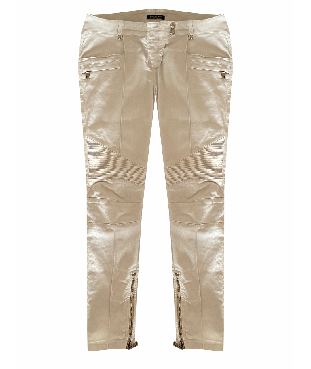 BALMAIN Белые хлопковые джинсы слим, фото 1