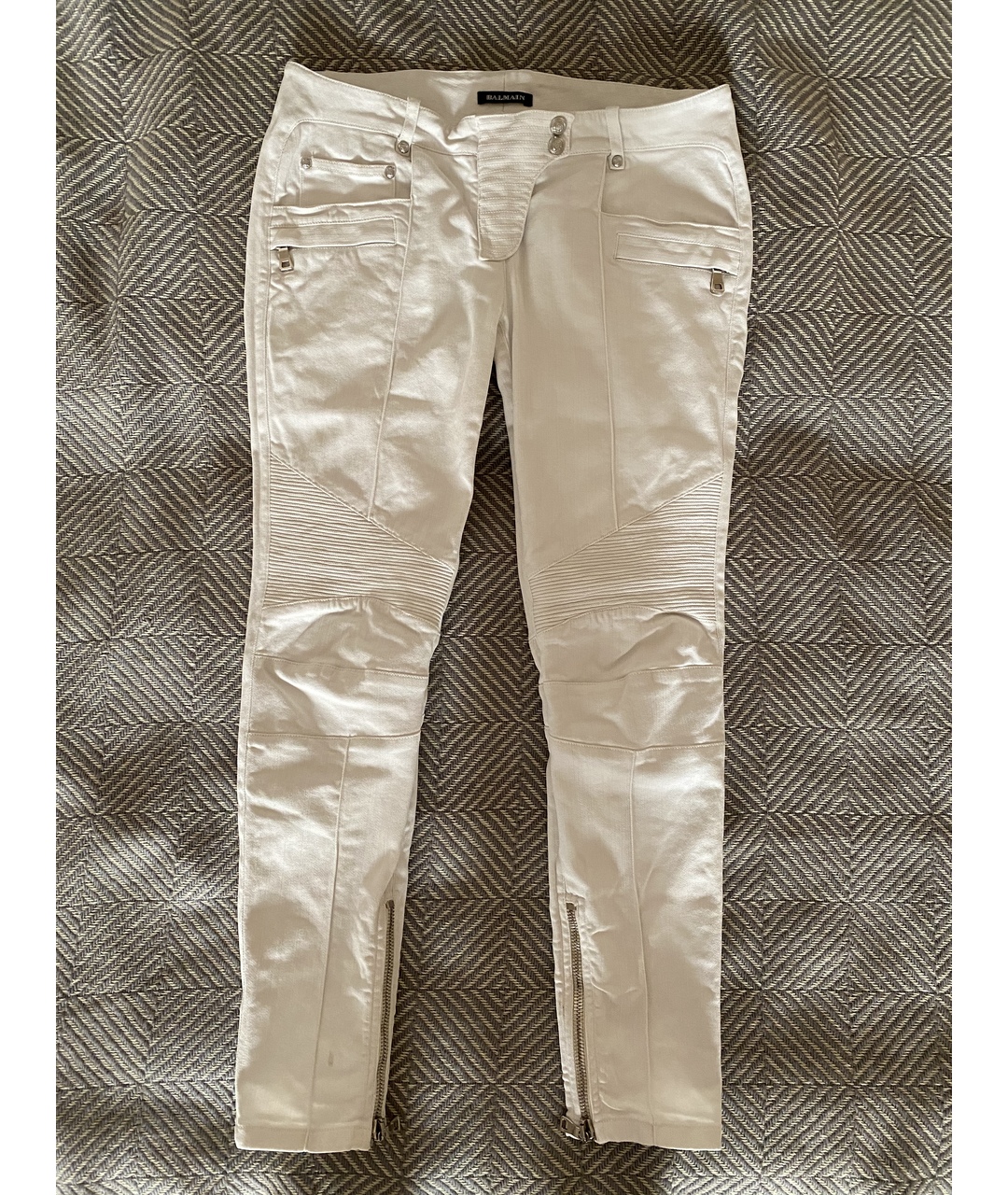 BALMAIN Белые хлопковые джинсы слим, фото 6