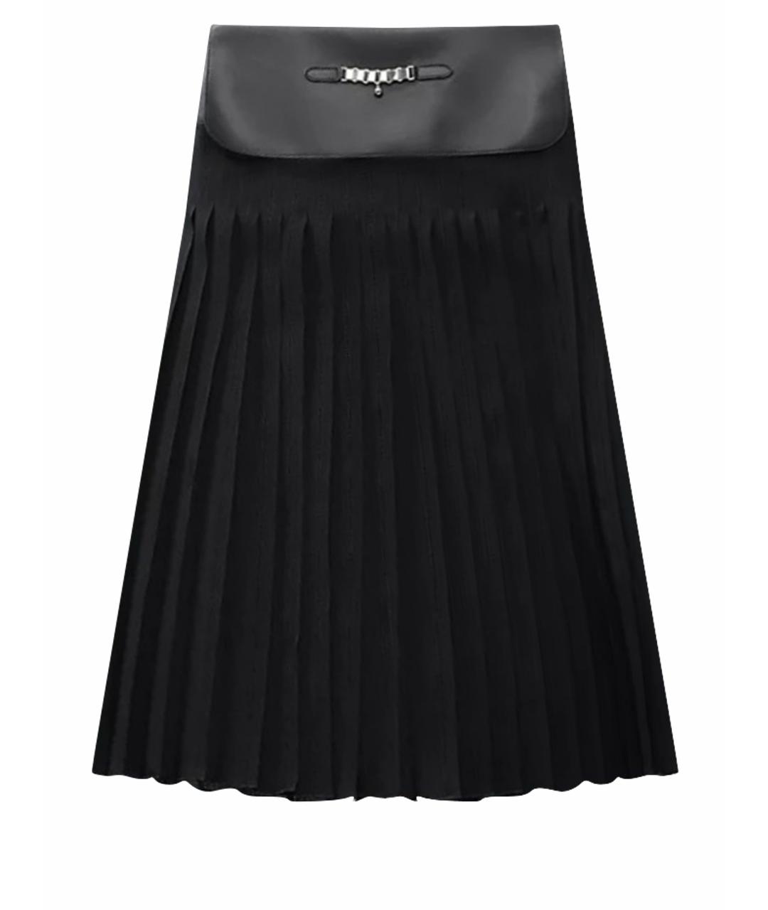 HERMES PRE-OWNED Черная шелковая юбка миди, фото 1