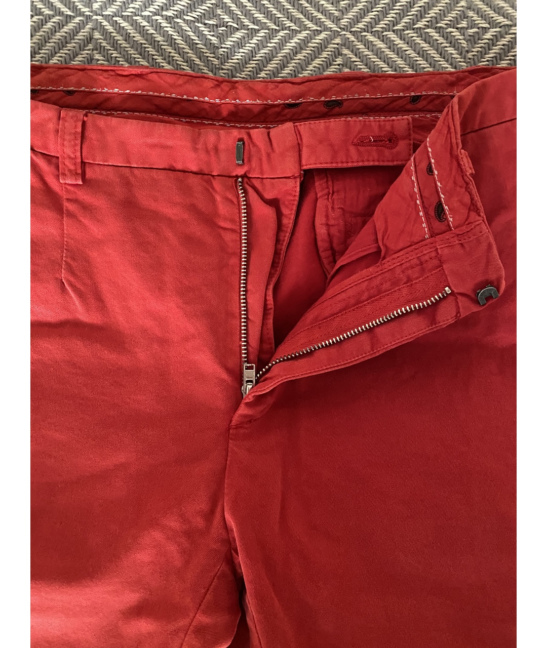 KENZO Красные хлопковые брюки чинос, фото 4