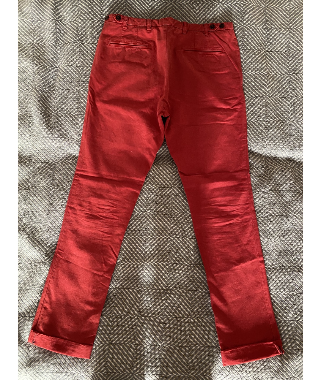 KENZO Красные хлопковые брюки чинос, фото 2