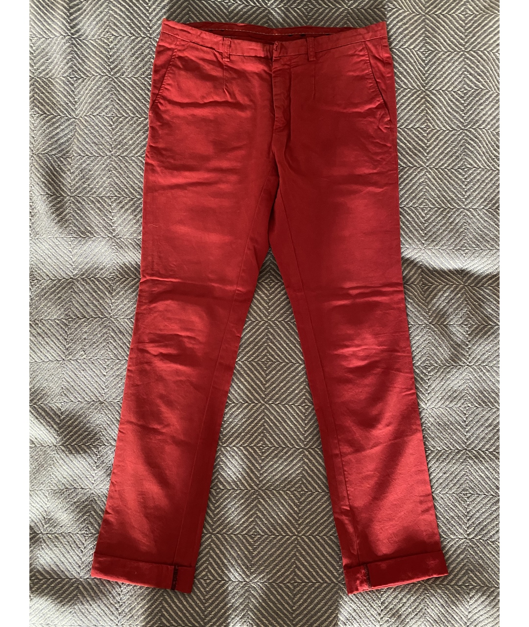 KENZO Красные хлопковые брюки чинос, фото 5