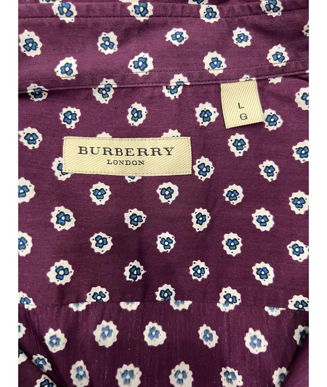 BURBERRY Бордовая хлопко-шелковая кэжуал рубашка, фото 6