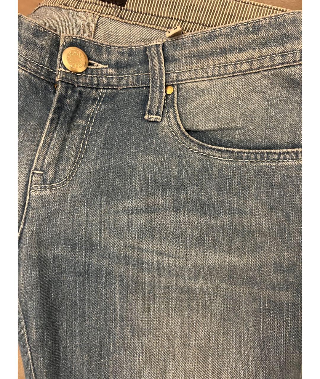 ARMANI JEANS Голубые хлопко-эластановые джинсы клеш, фото 4